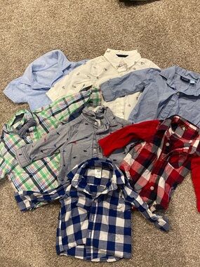 Boys button down shirt lot of 7 size 6-9 months